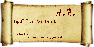 Apáti Norbert névjegykártya