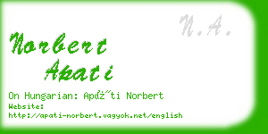 norbert apati business card